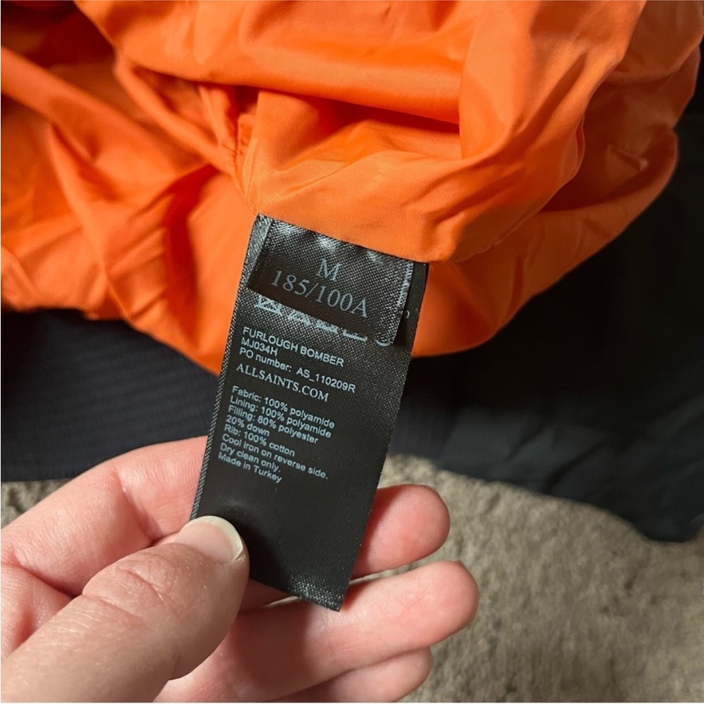 AllSaints Black Bomber Puffer Jacket - Picture 5 of 9